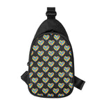 Autism Awareness Heart Pattern Print Chest Bag