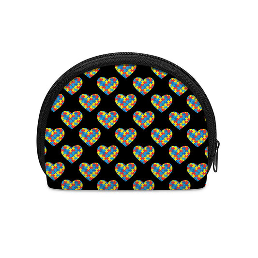 Autism Awareness Heart Pattern Print Coin Purse