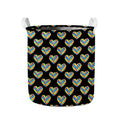 Autism Awareness Heart Pattern Print Collapsible Laundry Basket