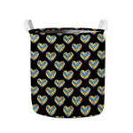 Autism Awareness Heart Pattern Print Collapsible Laundry Basket