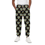 Autism Awareness Heart Pattern Print Cotton Pants