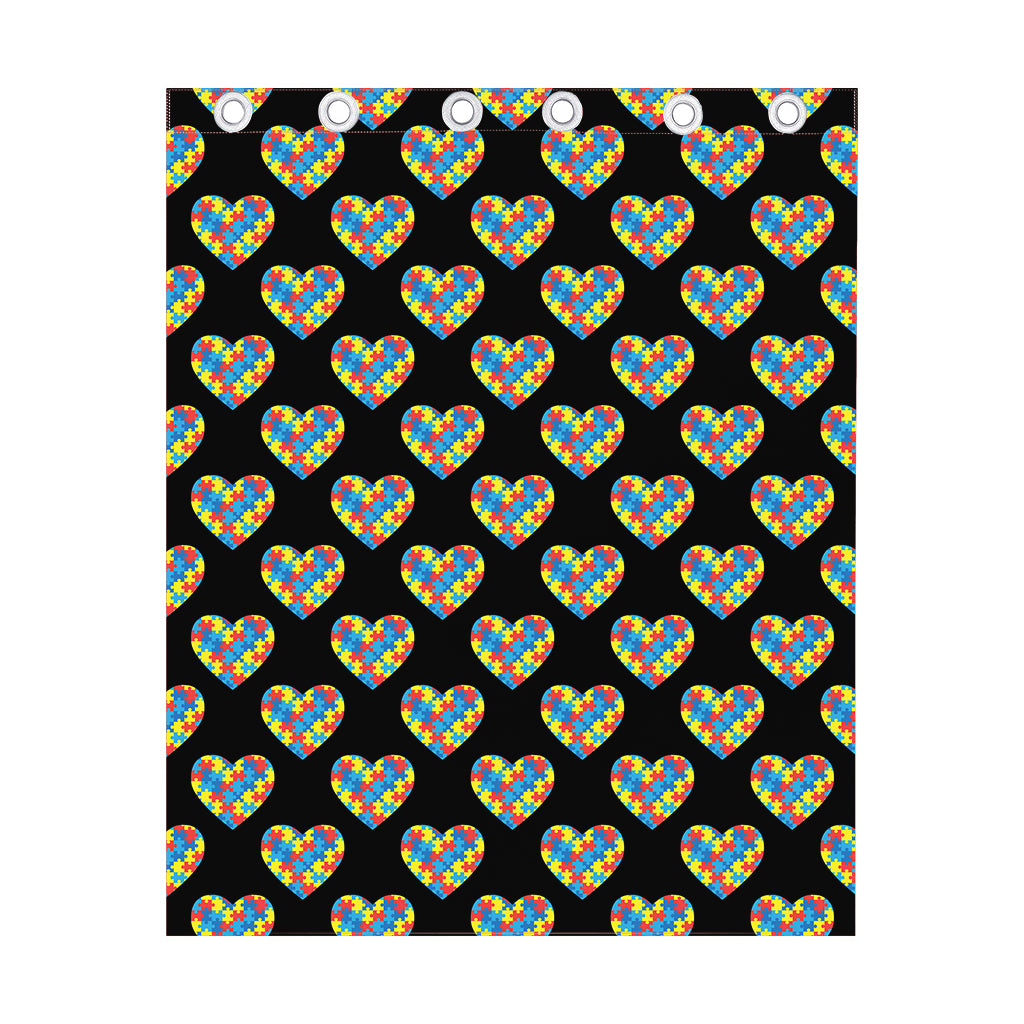 Autism Awareness Heart Pattern Print Curtain
