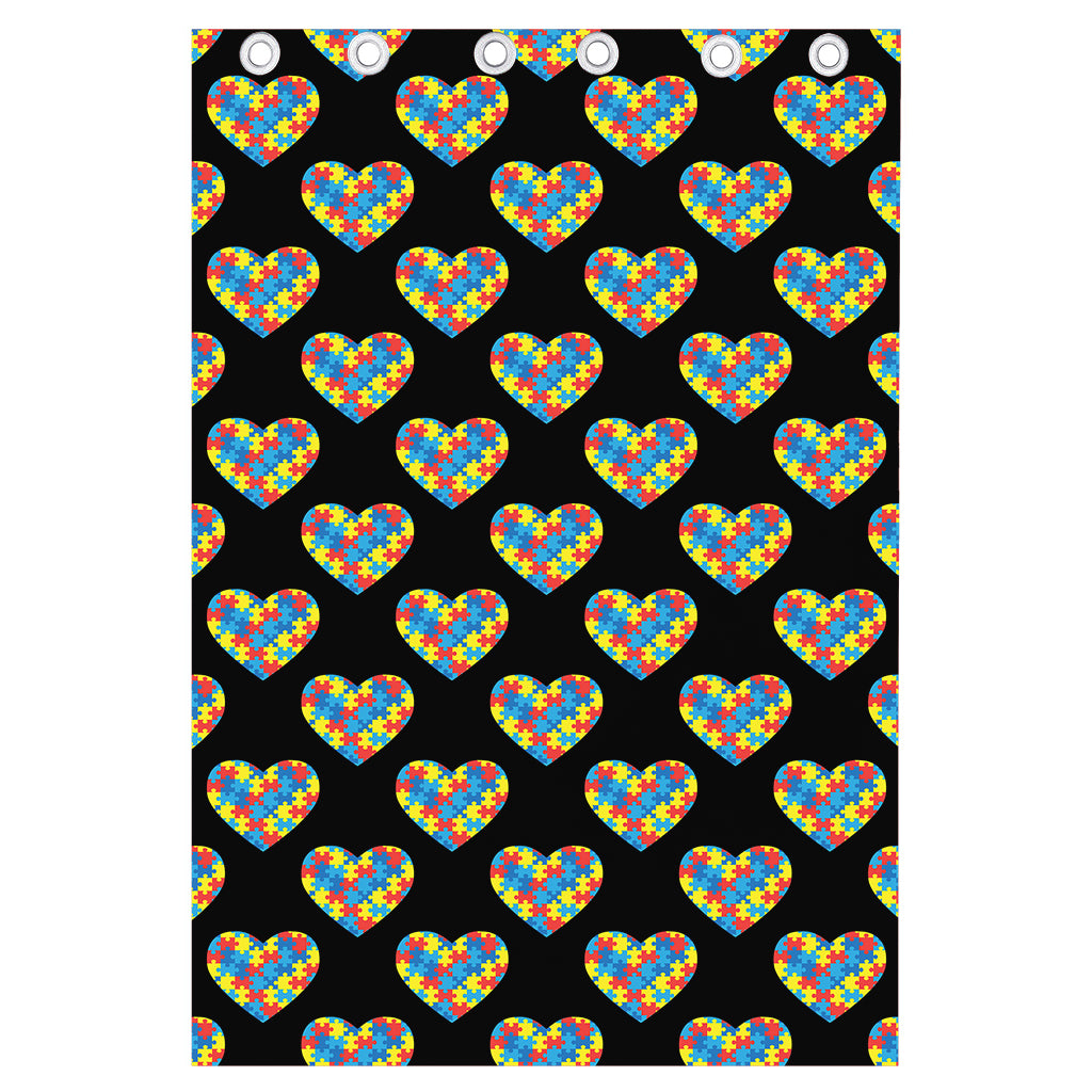 Autism Awareness Heart Pattern Print Curtain