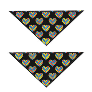 Autism Awareness Heart Pattern Print Dog Bandana