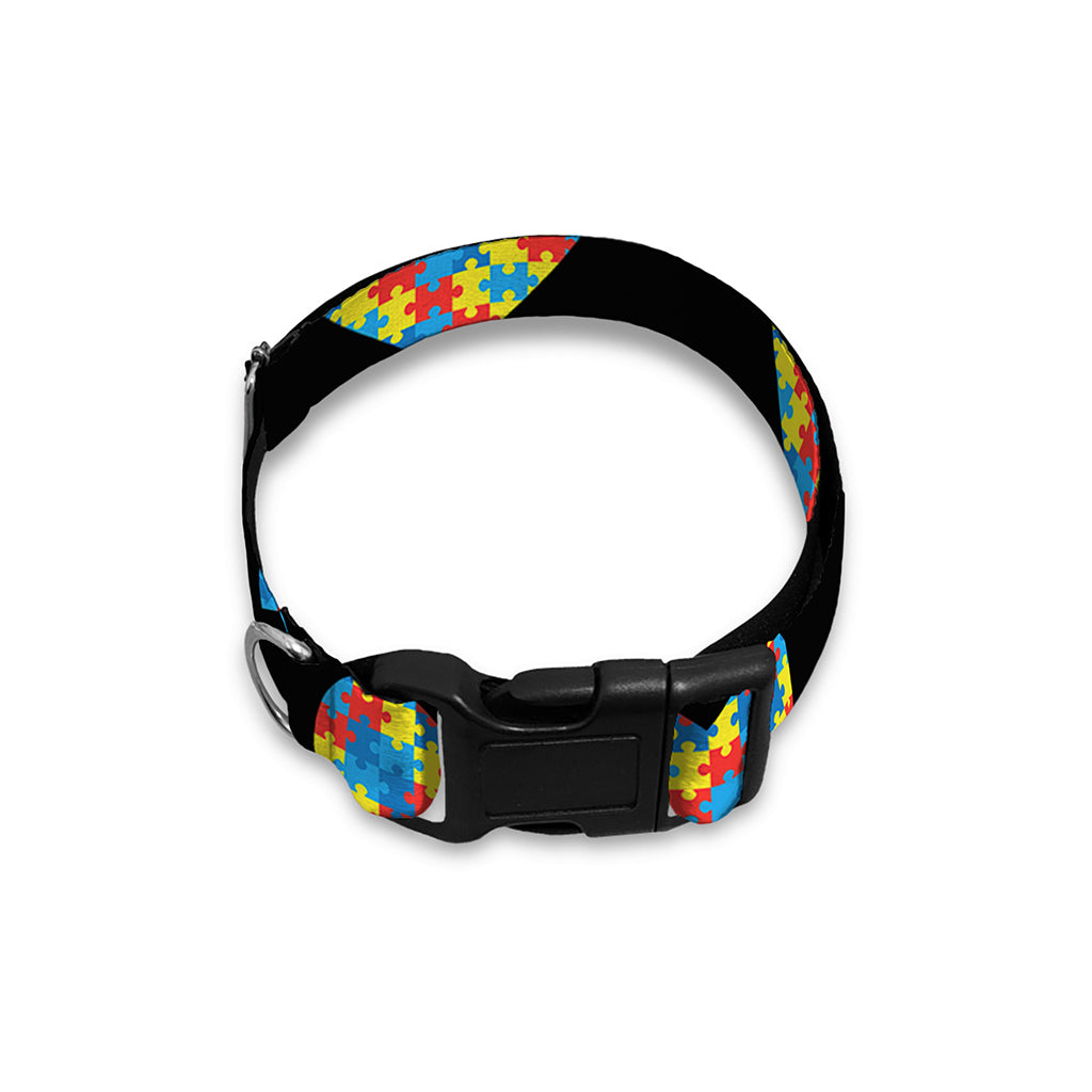 Autism Awareness Heart Pattern Print Dog Collar