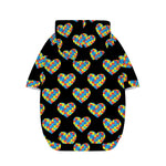 Autism Awareness Heart Pattern Print Dog Zip Up Hoodie