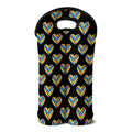 Autism Awareness Heart Pattern Print Double Neoprene Wine Tote