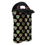 Autism Awareness Heart Pattern Print Double Neoprene Wine Tote