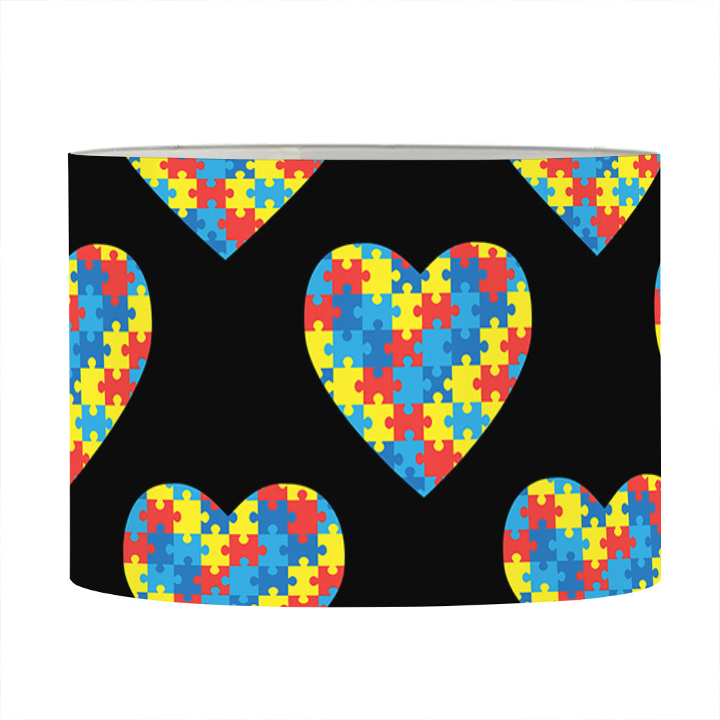 Autism Awareness Heart Pattern Print Drum Lamp Shade