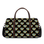 Autism Awareness Heart Pattern Print Duffle Bag