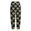 Autism Awareness Heart Pattern Print Fleece Lined Knit Pants