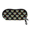 Autism Awareness Heart Pattern Print Glasses Case