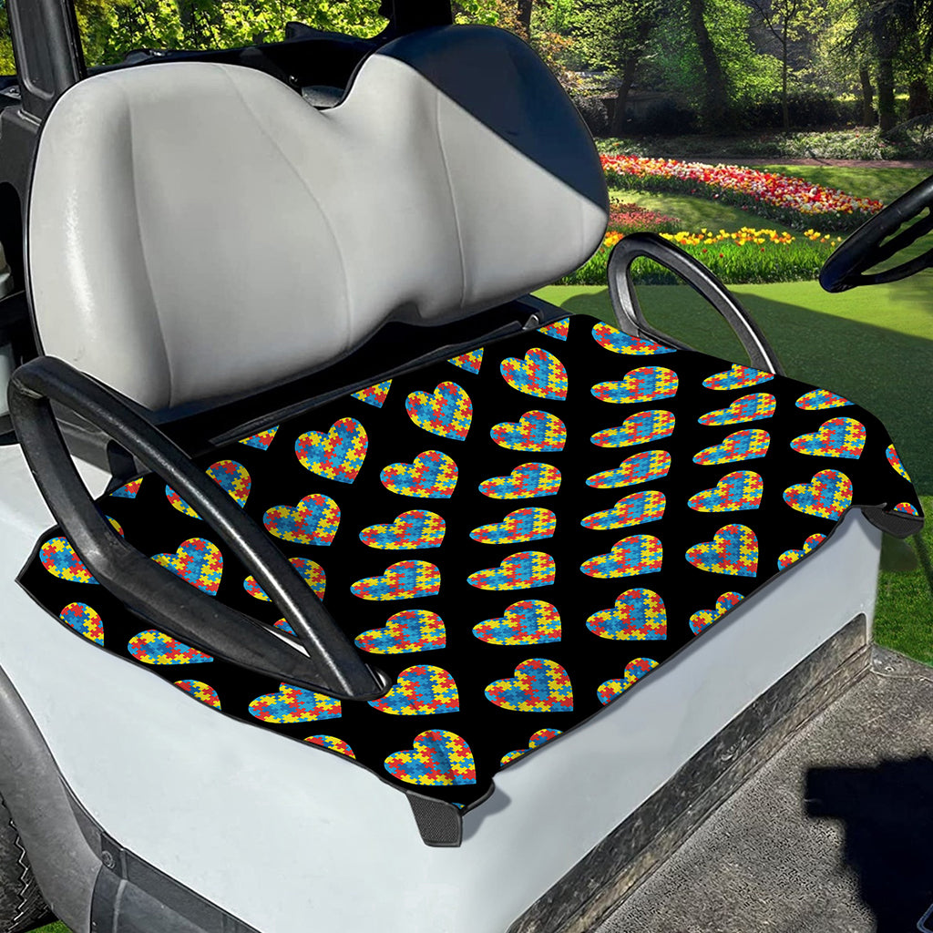 Autism Awareness Heart Pattern Print Golf Cart Seat Cover