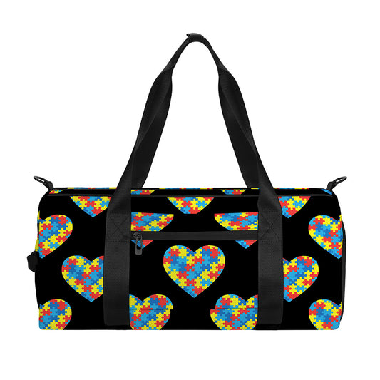 Autism Awareness Heart Pattern Print Gym Bag