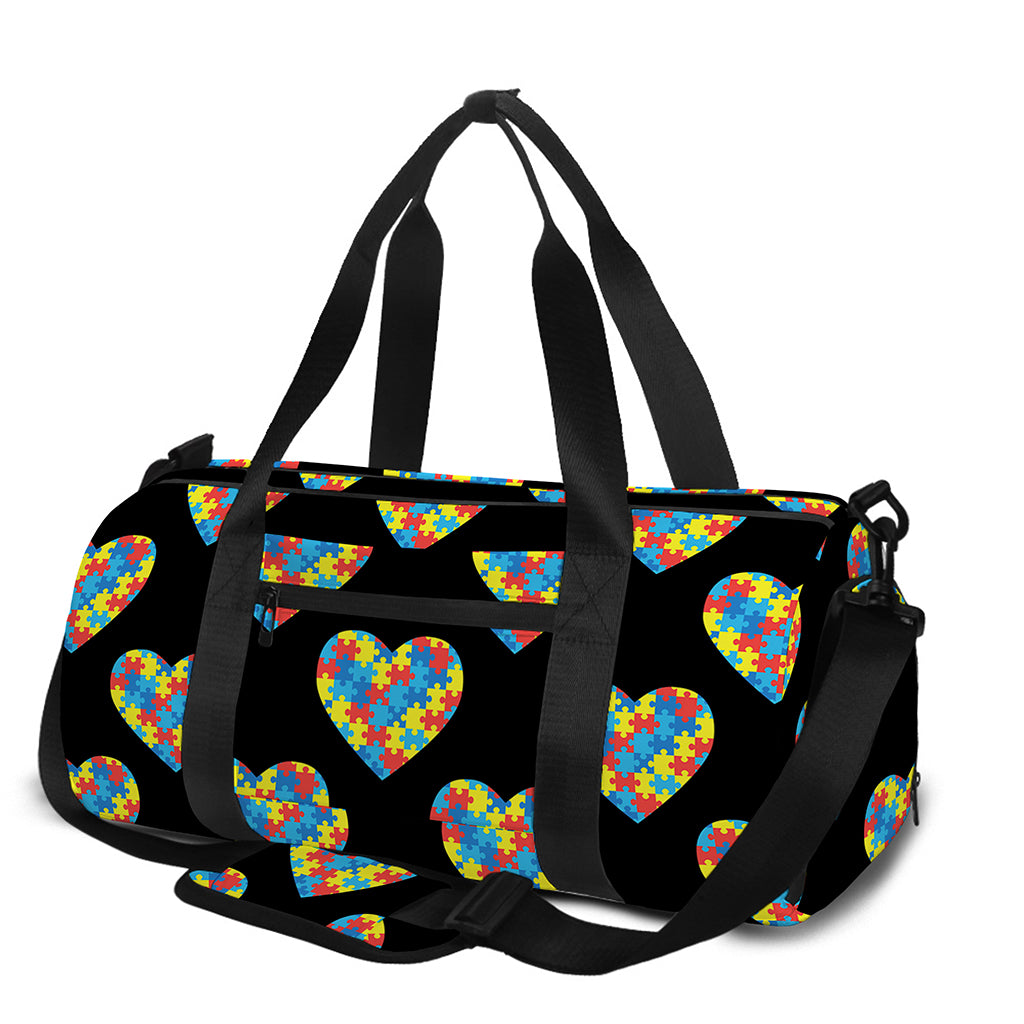 Autism Awareness Heart Pattern Print Gym Bag