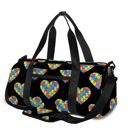 Autism Awareness Heart Pattern Print Gym Bag