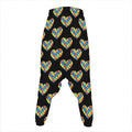 Autism Awareness Heart Pattern Print Hammer Pants