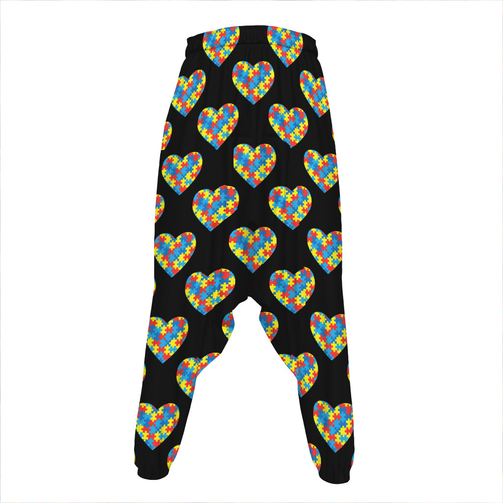 Autism Awareness Heart Pattern Print Hammer Pants