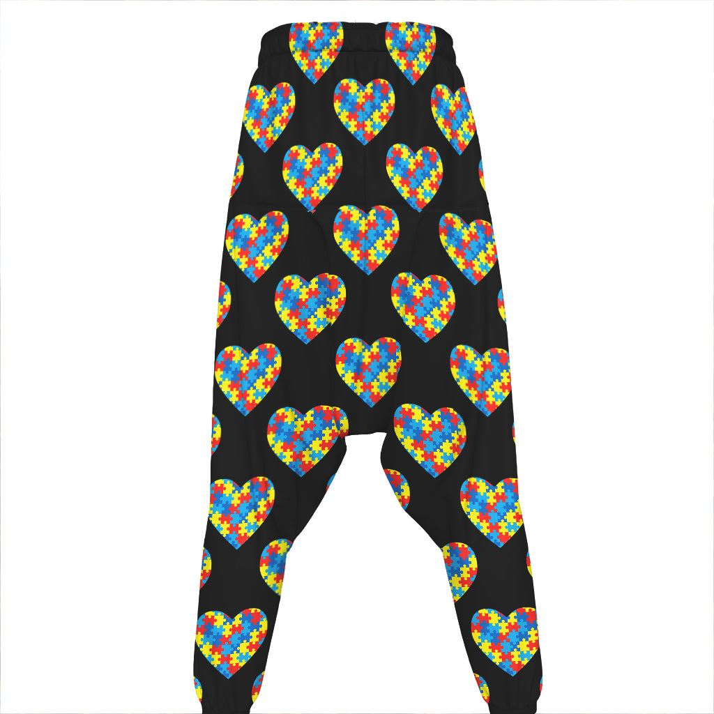 Autism Awareness Heart Pattern Print Hammer Pants