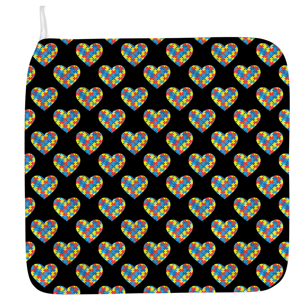 Autism Awareness Heart Pattern Print Hand Towel