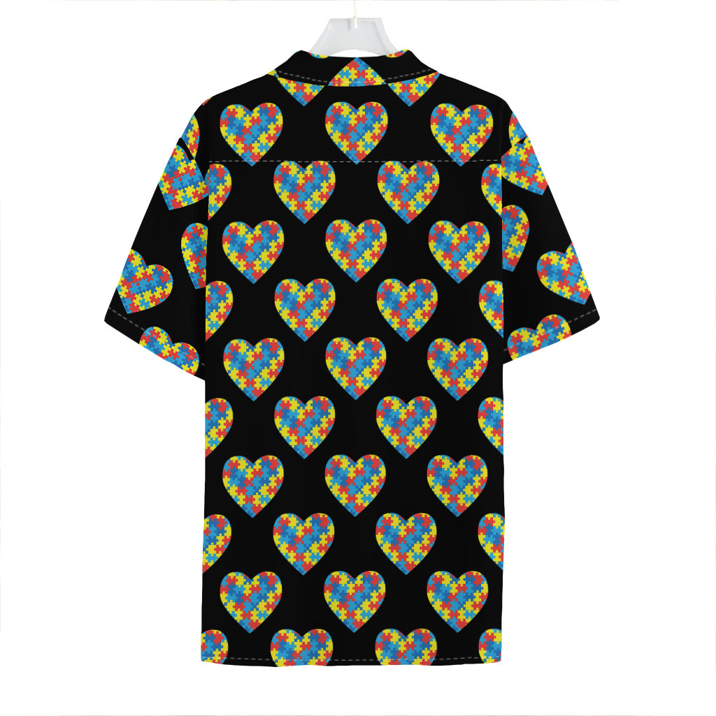 Autism Awareness Heart Pattern Print Hawaiian Shirt