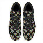 Autism Awareness Heart Pattern Print High Top Leather Sneakers