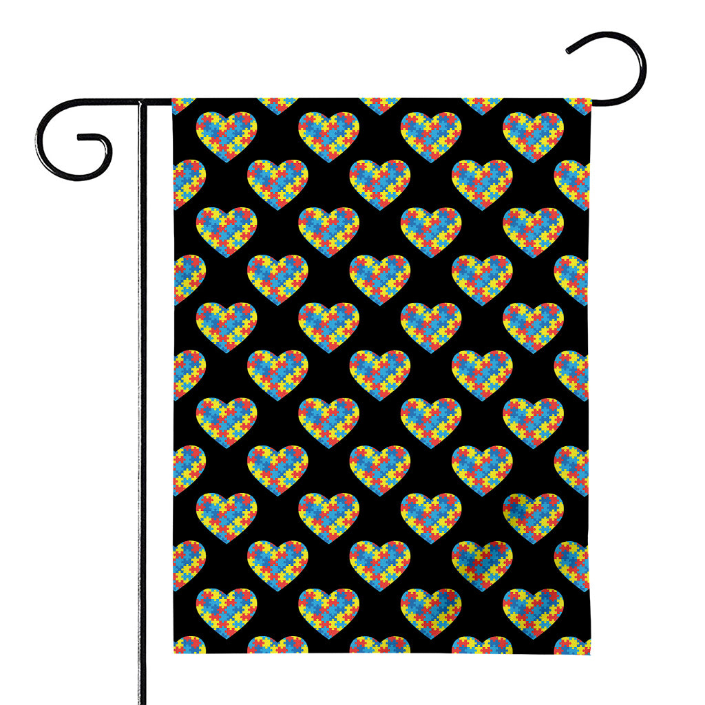 Autism Awareness Heart Pattern Print House Flag