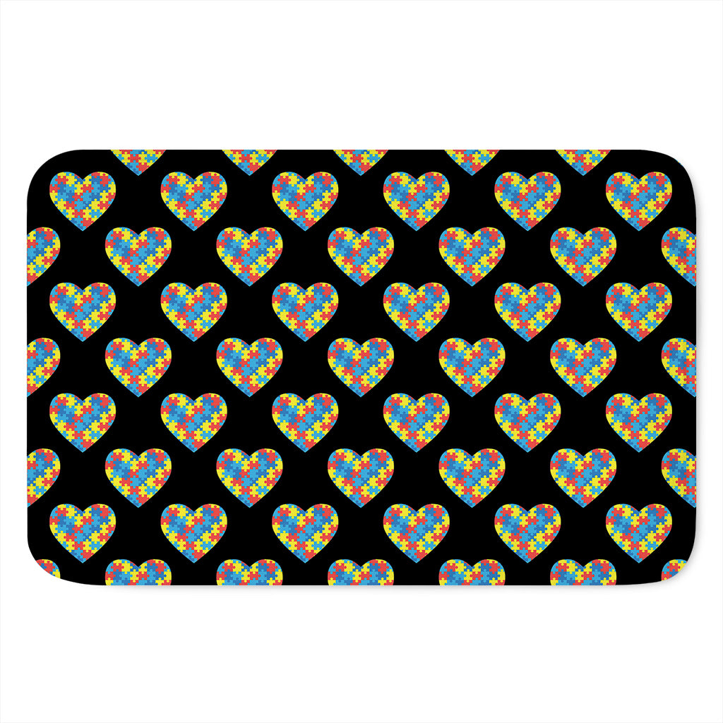 Autism Awareness Heart Pattern Print Indoor Door Mat