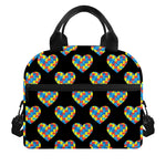Autism Awareness Heart Pattern Print Insulated Lunch Bag