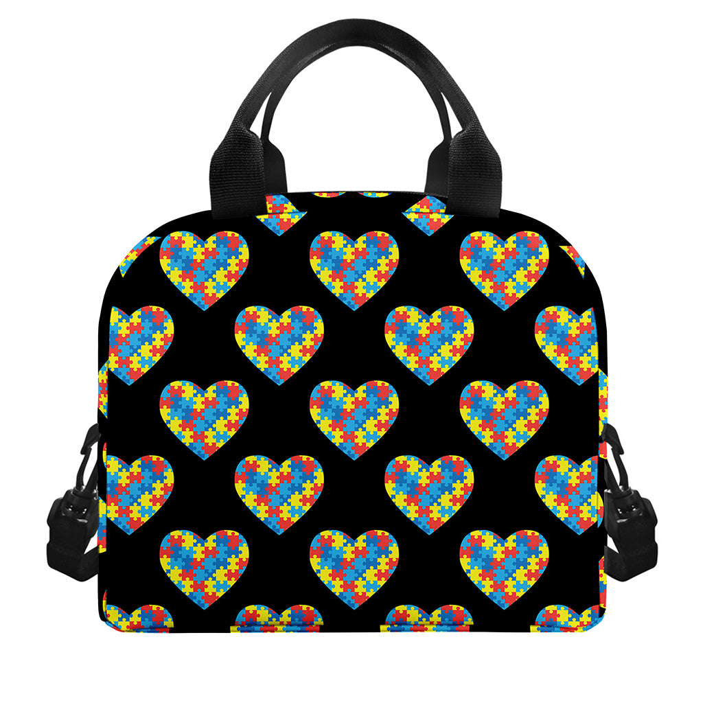 Autism Awareness Heart Pattern Print Insulated Lunch Bag