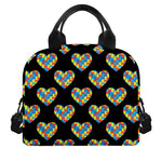 Autism Awareness Heart Pattern Print Insulated Lunch Bag
