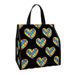 Autism Awareness Heart Pattern Print Insulated Lunch Tote