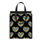 Autism Awareness Heart Pattern Print Insulated Lunch Tote