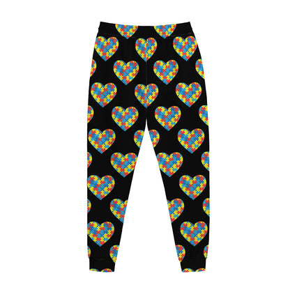 Autism Awareness Heart Pattern Print Jogger Pants