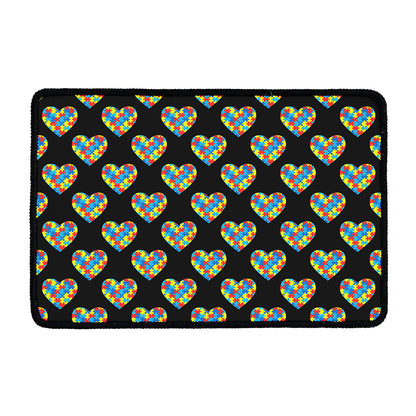Autism Awareness Heart Pattern Print Kitchen Mat