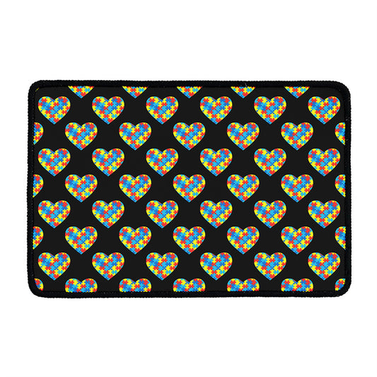 Autism Awareness Heart Pattern Print Kitchen Mat