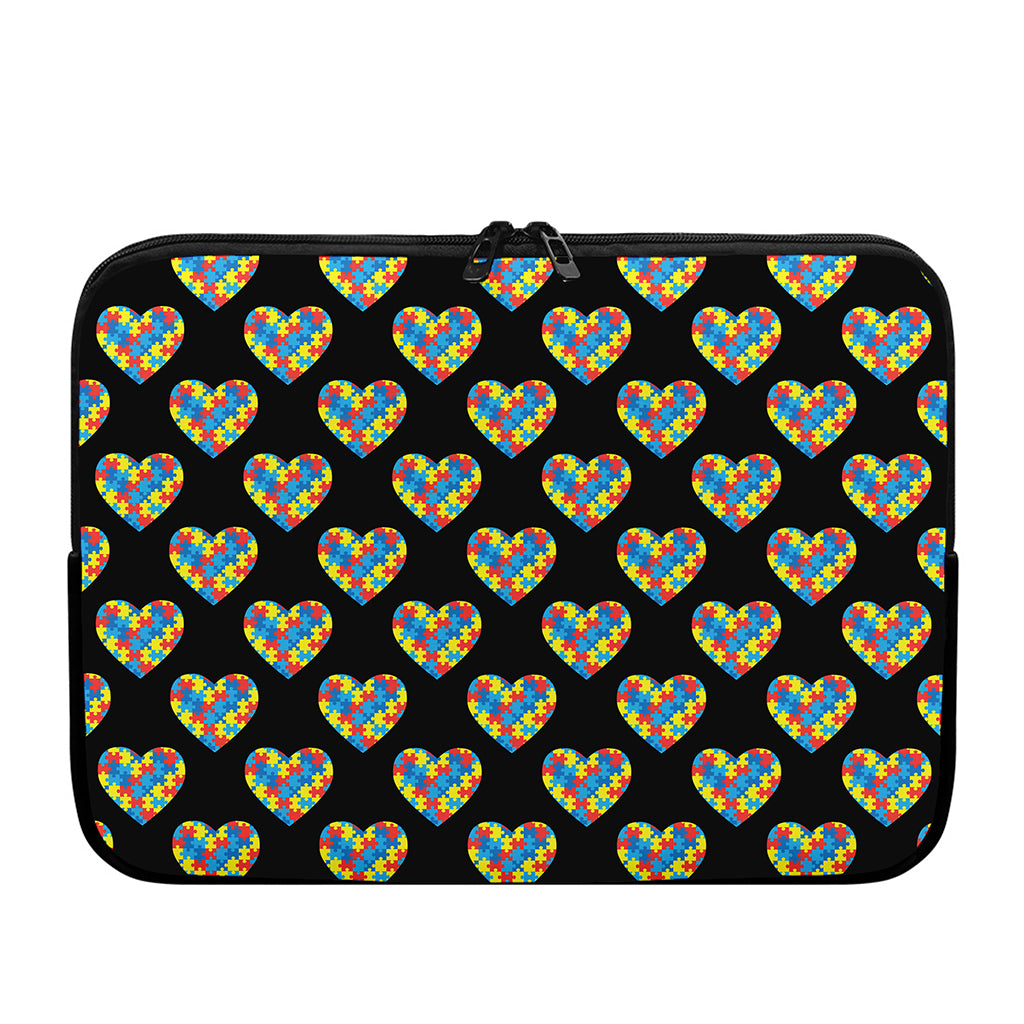 Autism Awareness Heart Pattern Print Laptop Sleeve