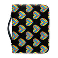 Autism Awareness Heart Pattern Print Leather Bible Cover