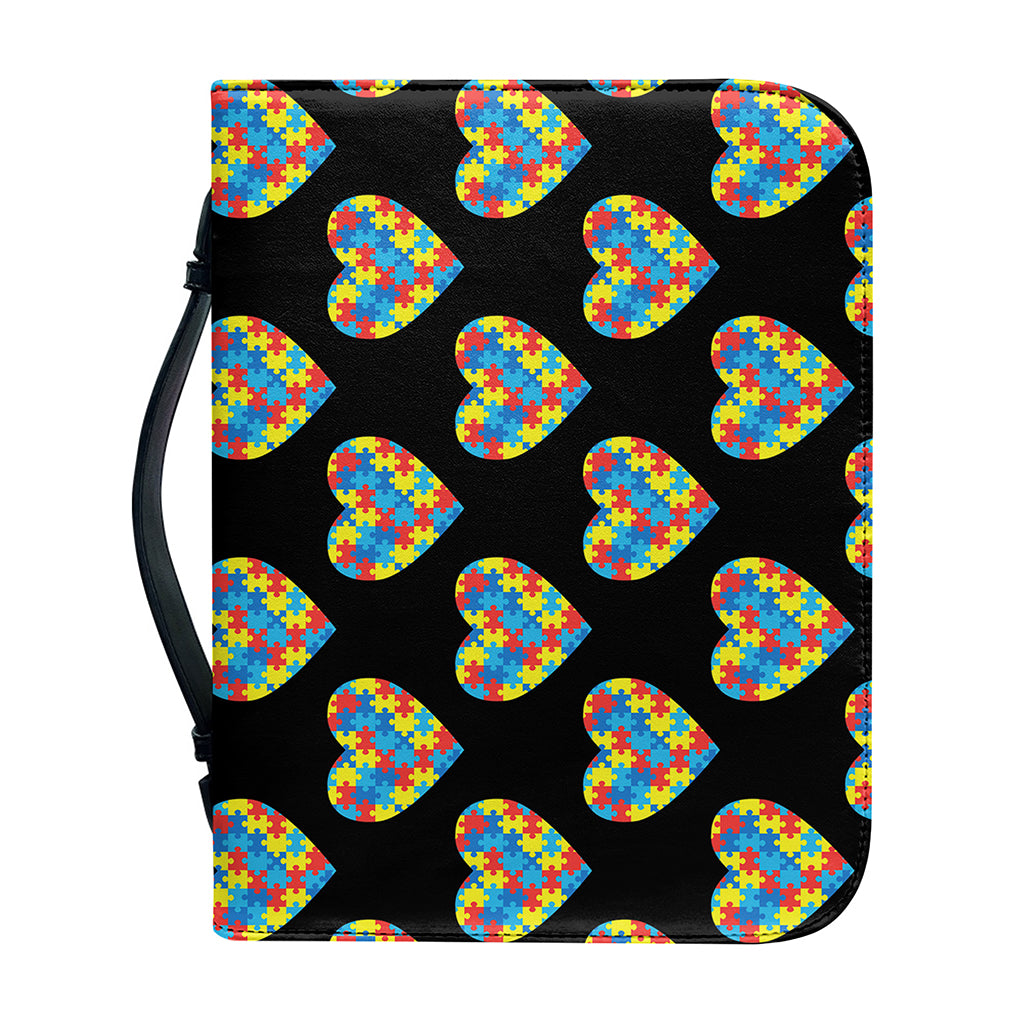Autism Awareness Heart Pattern Print Leather Bible Cover