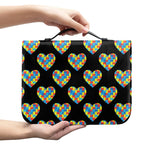Autism Awareness Heart Pattern Print Leather Bible Cover