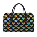 Autism Awareness Heart Pattern Print Leather Duffel Bag