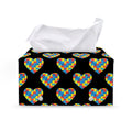 Autism Awareness Heart Pattern Print Leather Tissue Box Cover