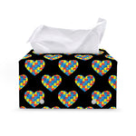 Autism Awareness Heart Pattern Print Leather Tissue Box Cover