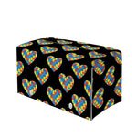 Autism Awareness Heart Pattern Print Leather Tissue Box Cover