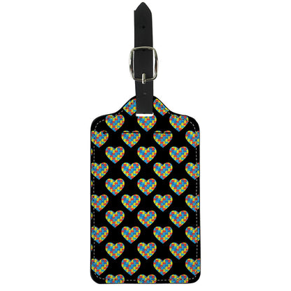 Autism Awareness Heart Pattern Print Luggage Tag