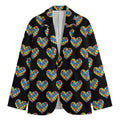 Autism Awareness Heart Pattern Print Men's Blazer