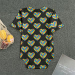 Autism Awareness Heart Pattern Print Men's Bodysuit