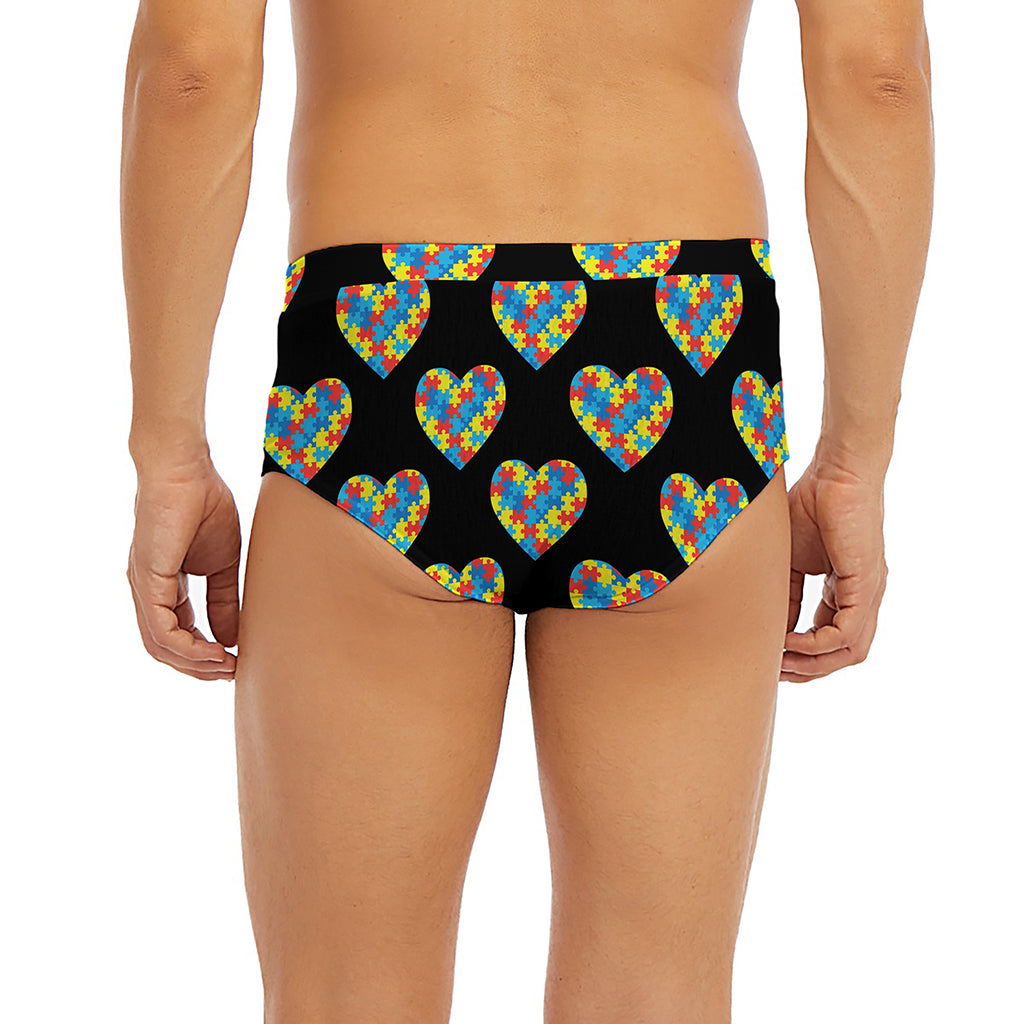Autism Awareness Heart Pattern Print Men's Briefs