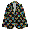 Autism Awareness Heart Pattern Print Men's Cotton Blazer