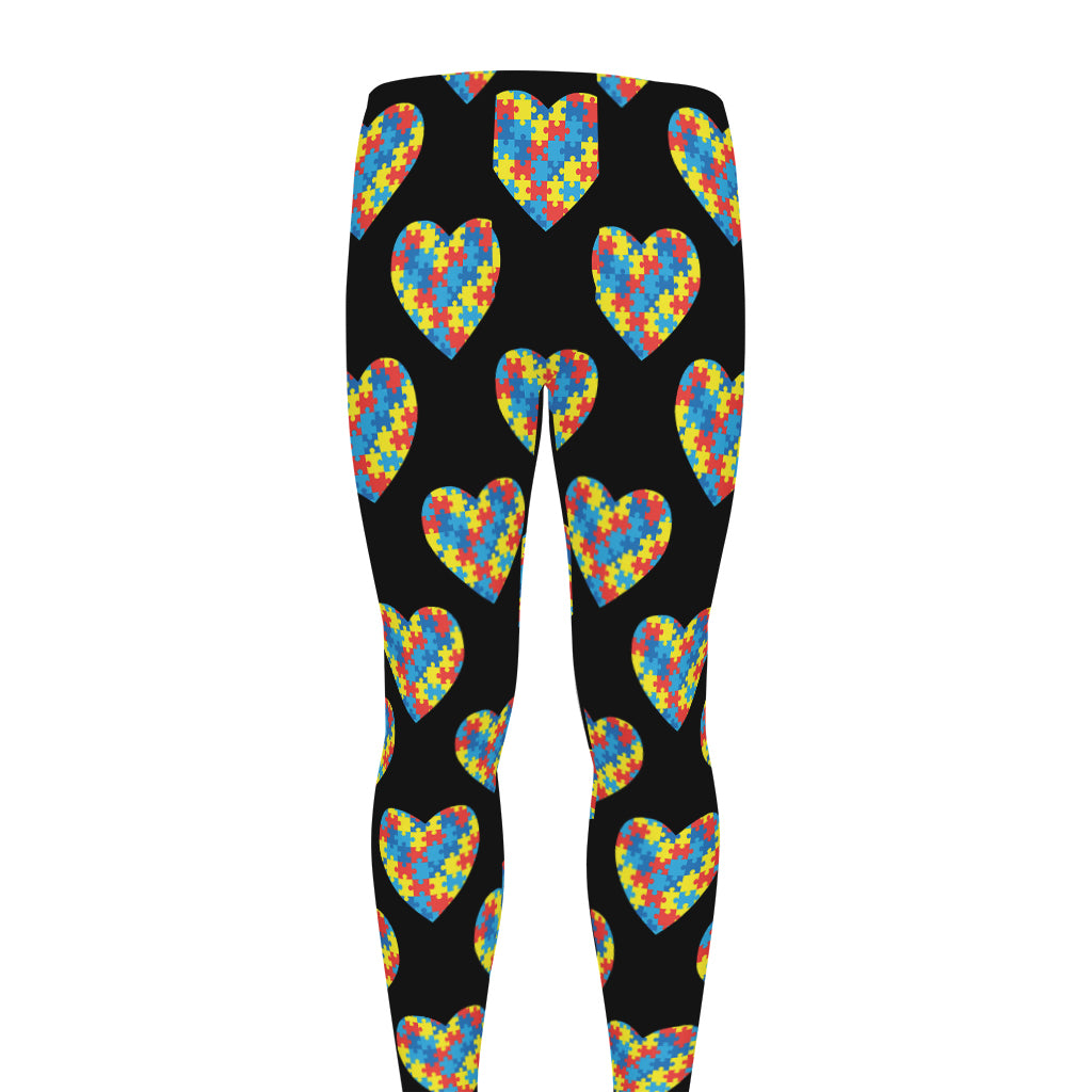 Autism Awareness Heart Pattern Print Men's leggings